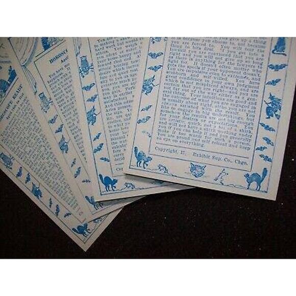 4 Exhibit Horoscope Readings Fortune Teller Cards Witch Cats Bats Frogs April - Picture 6 of 6